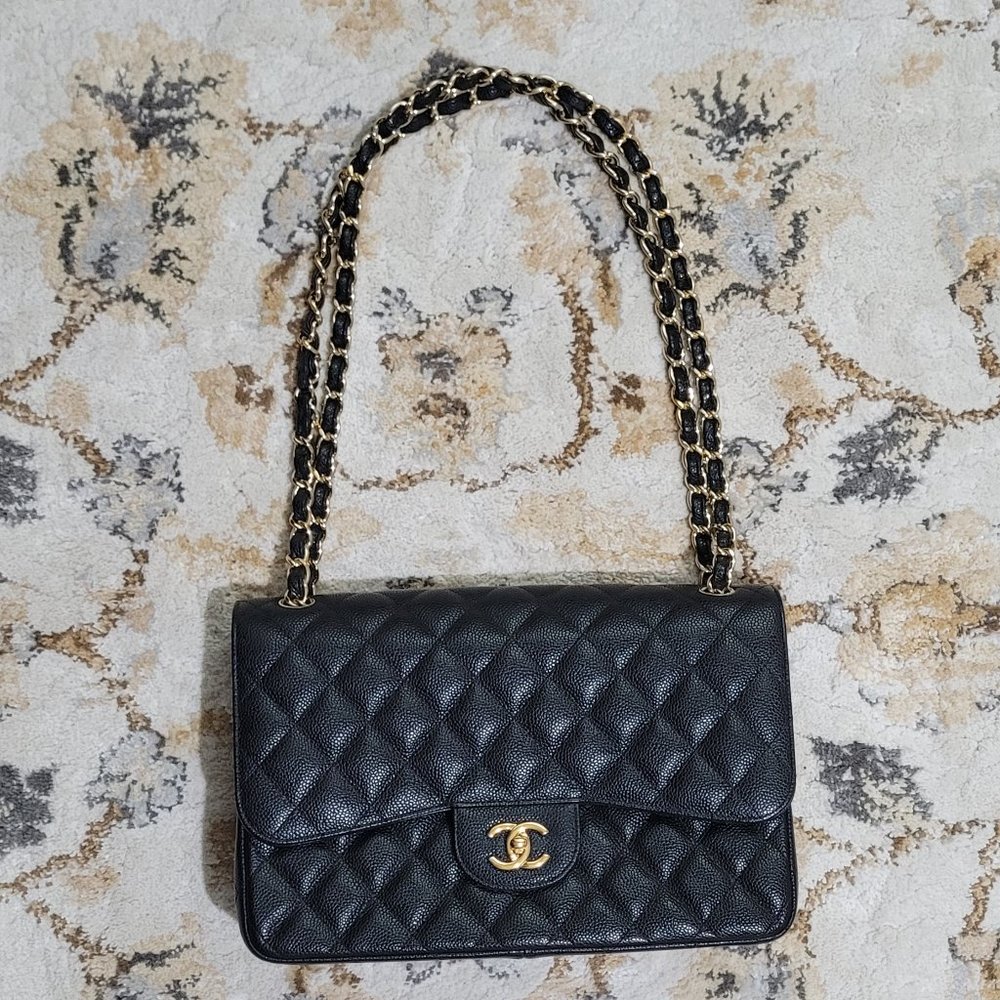 Chanel Jumbo Caviar Classic Double Flap Gold